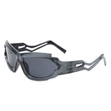 HS2129 - Futuristic Rectangle Geometric Chunky Sport Wrap Around Wholesale Sunglasses