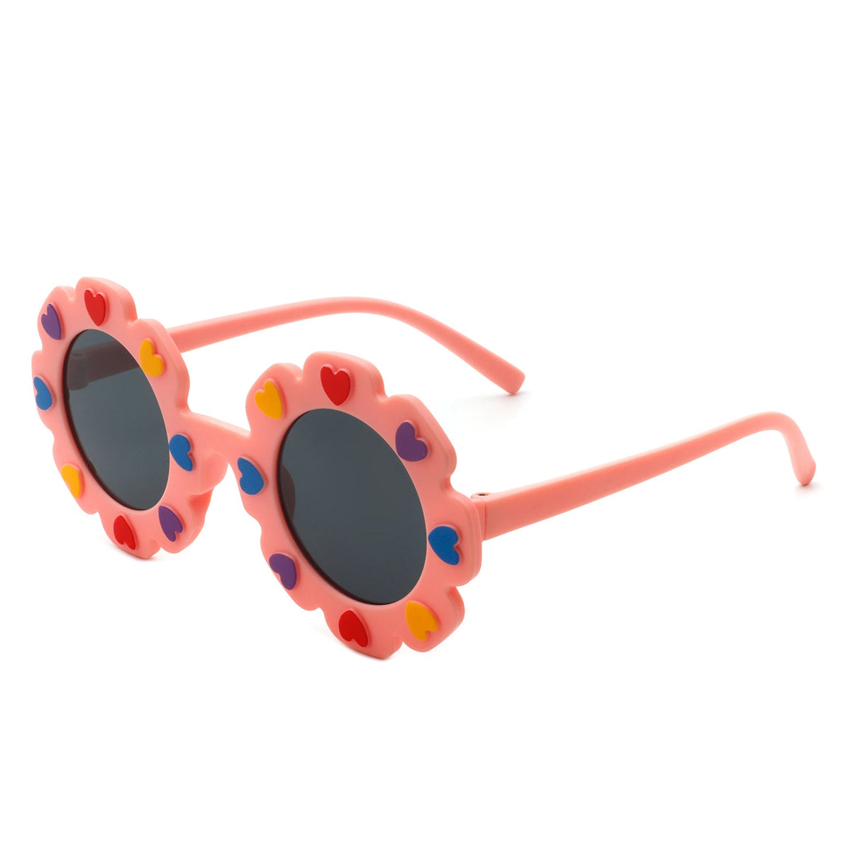 HK2019 - Children Junior Round Circle Cute Heart Kids Wholesale Sunglasses
