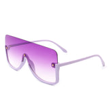 S2105 - Women Oversize Half Frame Retro Square Fashion Sunglasses