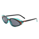 HS2021 - Retro Vintage Slim Narrow Oval Cat Eye Fashion Sunglasses