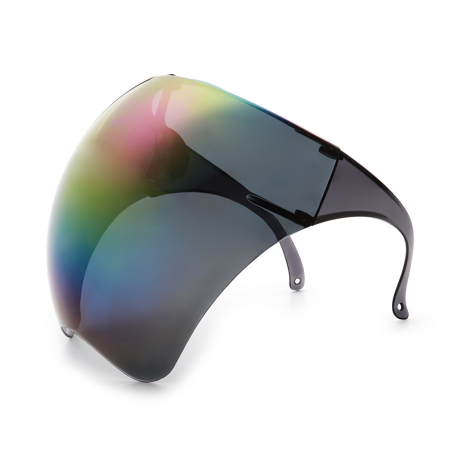 Oversize Modern Retro Shield Visor Style SUNGLASSES Big Black Frame Rainbow  Lens | eBay