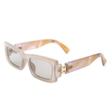 HS2075 - Retro Narrow Rectangle Flat Top Slim Fashion Sunglasses