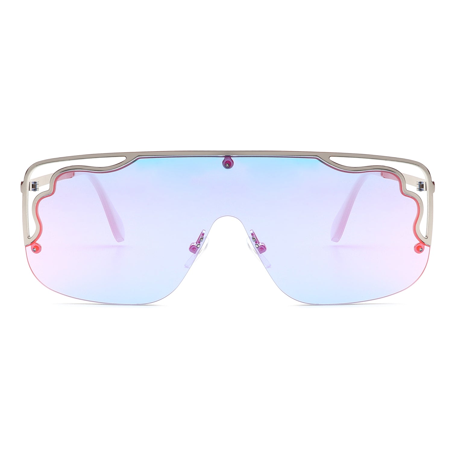 HJ3006 - Square Half Frame Aviator Designer Fashion Sunglasses
