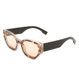 HS2067 - Geometric Retro Round Irregular Narrow Cat Eye Sunglasses