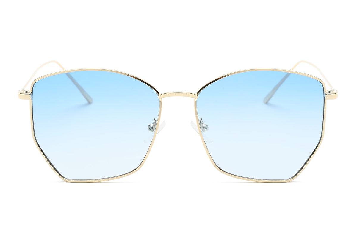 S2073 - Women Oversize Geometric Metal Fashion Sunglasses - Iris Fashion Inc. | Wholesale Sunglasses and Glasses