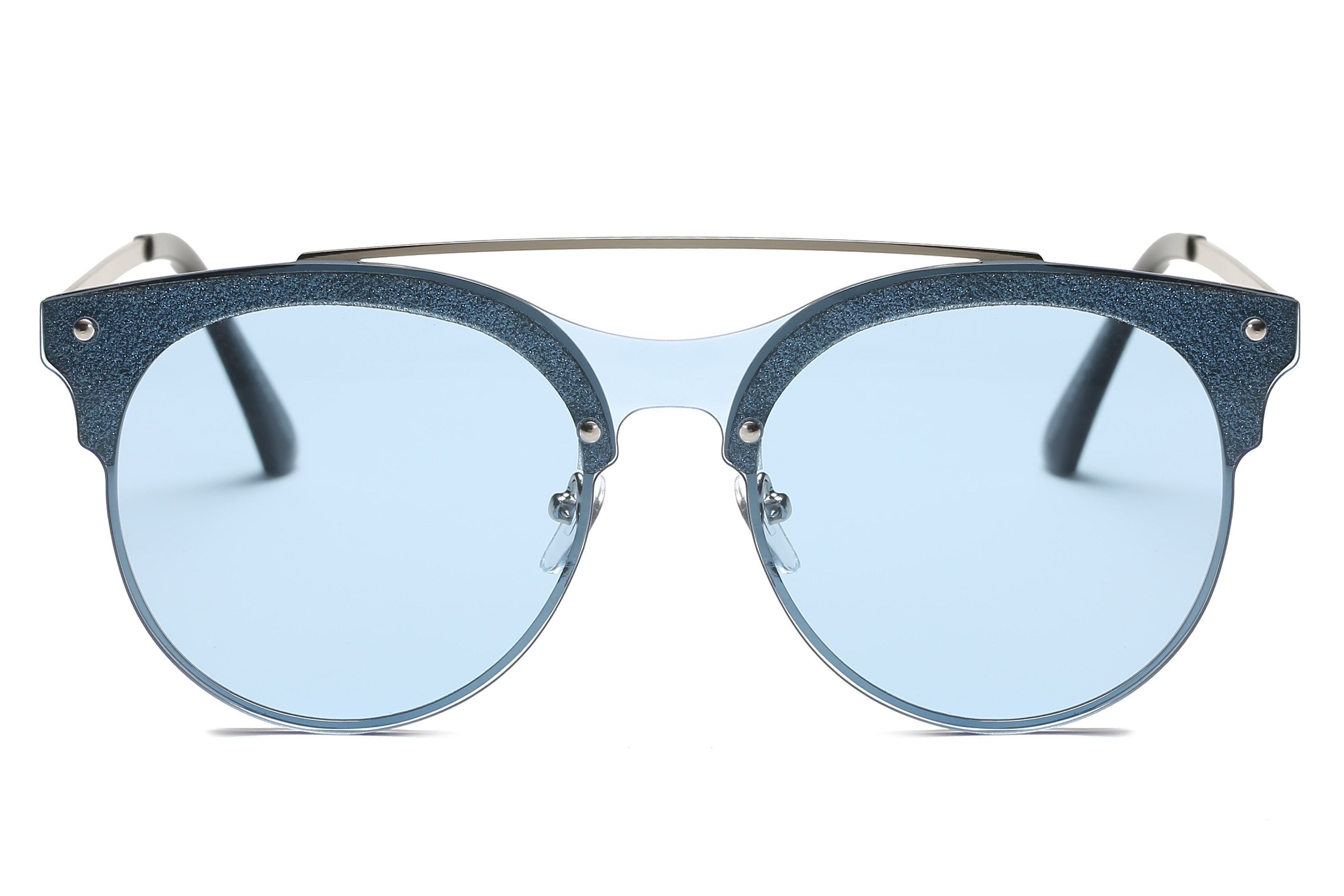 S3011 - Round Circle Brow-Bar Tinted Lens Sunglasses - Iris Fashion Inc. | Wholesale Sunglasses and Glasses