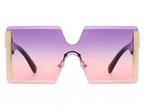 HS2002 - Women Square Oversize Rimless Tinted Fashion Sunglasses