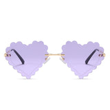 HW2038 - Rimless Heart Shape Tinted Women Fashion Sunglasses