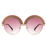 J3014 - Women Round Irregular Futuristic Rainbow Fashion Sunglasses