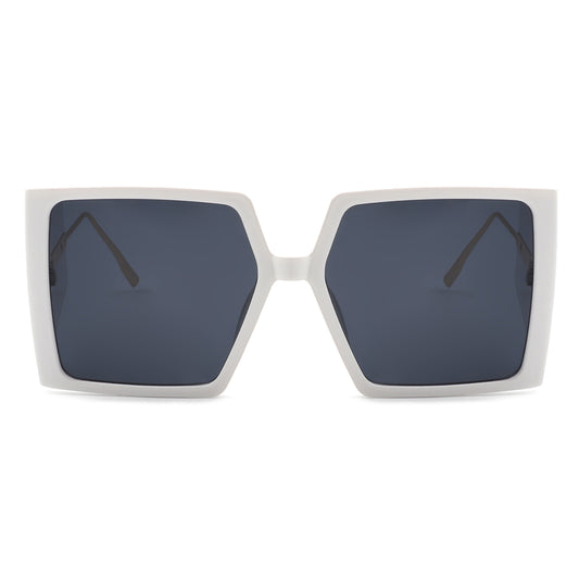 HS2031 - Women Square Oversize Wide Flat Top Fashion Sunglasses