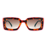 HS2052 - Rectangle Retro Flat Lens Tinted Fashion Square Sunglasses