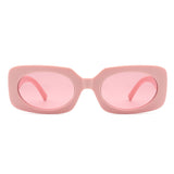 HS1083 - Retro Rectangle Narrow Oval Vintage Square Fashion Sunglasses