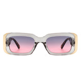 HS2089 - Rectangle Narrow Fashion Tinted Square Sunglasses