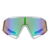 HY1011 - Oversize Wrap Around Square Mirrored Sports Sunglasses
