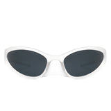 HS1172 - Rectangle Retro Wraparound Irregular Oval Fashion Sunglasses