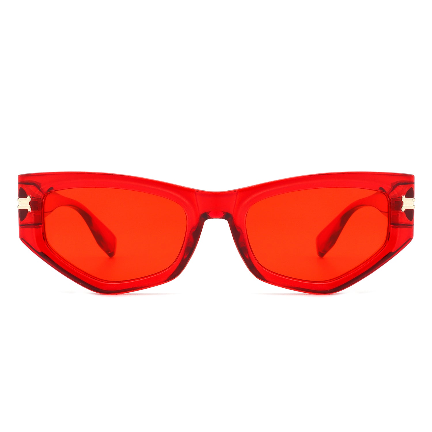 3pcs Unisex Cat Eye Style Red Sun Glasses Made Of Pc Material For  Fashionable, Casual, Travel, Daily Wear