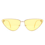 J2033 - Retro Tinted Flat Lens Fashion Cat Eye Sunglasses