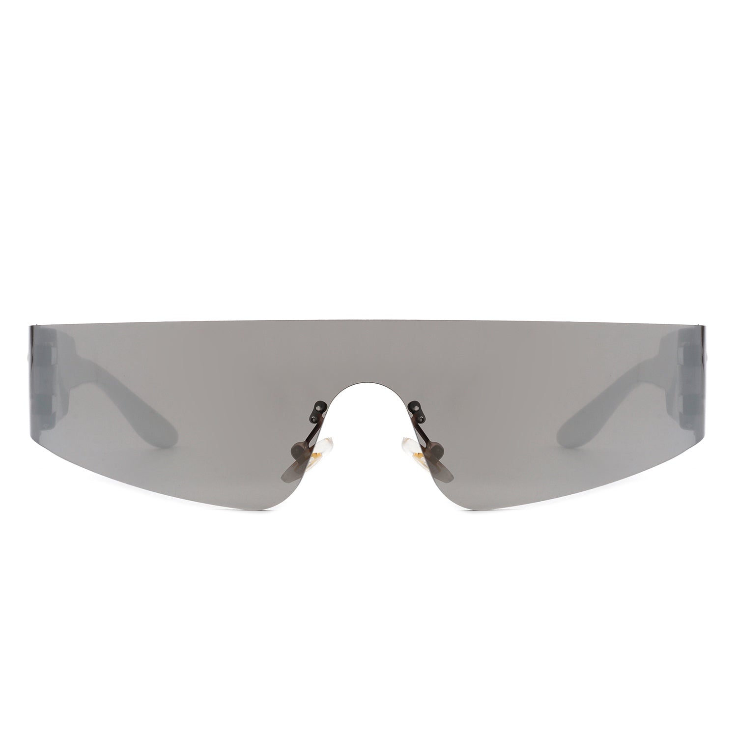 HS1165 - Rectangle Rimless Retro Shield Frameless Fashion Sunglasses