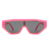 HS1136-1 - Geometric Oversize Glitter Square Fashion Women Sunglasses
