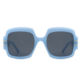 S2115 - Women Oversize Flat Top Fashion Square Sunglasses