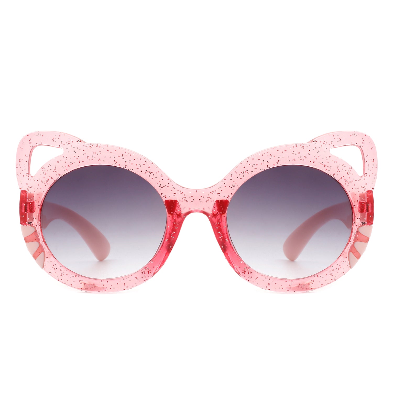 HK2031 - Girls Round Shaped Devil-Cat Ear Toddler Kids Wholesale Sunglasses