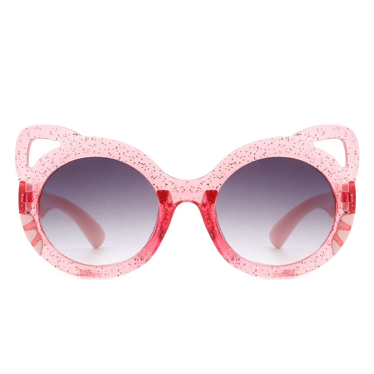 HK2031 - Girls Round Shaped Devil-Cat Ear Toddler Kids Wholesale Sunglasses