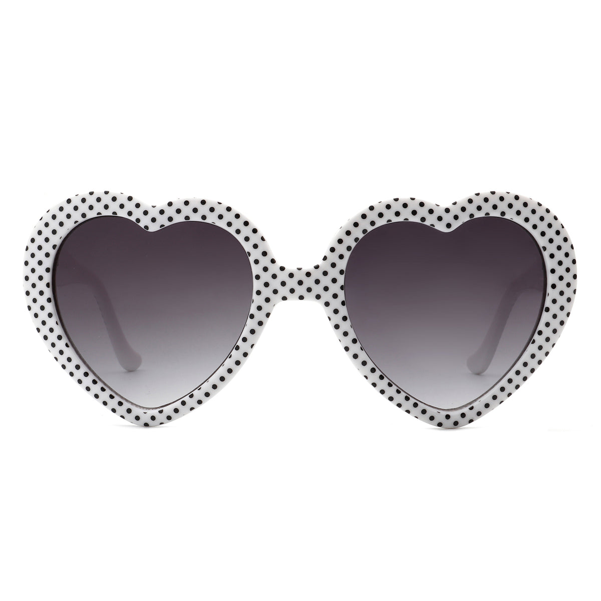 S1203-1 - Women Mod Colorful Dots Party Heart Shaped Sunglasses