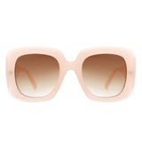 HS1126 - Women Retro Square Oversized Chunky Fashion Sunglasses