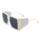 HS2031 - Women Square Oversize Wide Flat Top Fashion Sunglasses