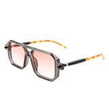 HS2065 - Retro Square Flat Top Brow-Bar Fashion Sunglasses