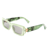 HS2075 - Retro Narrow Rectangle Flat Top Slim Fashion Sunglasses