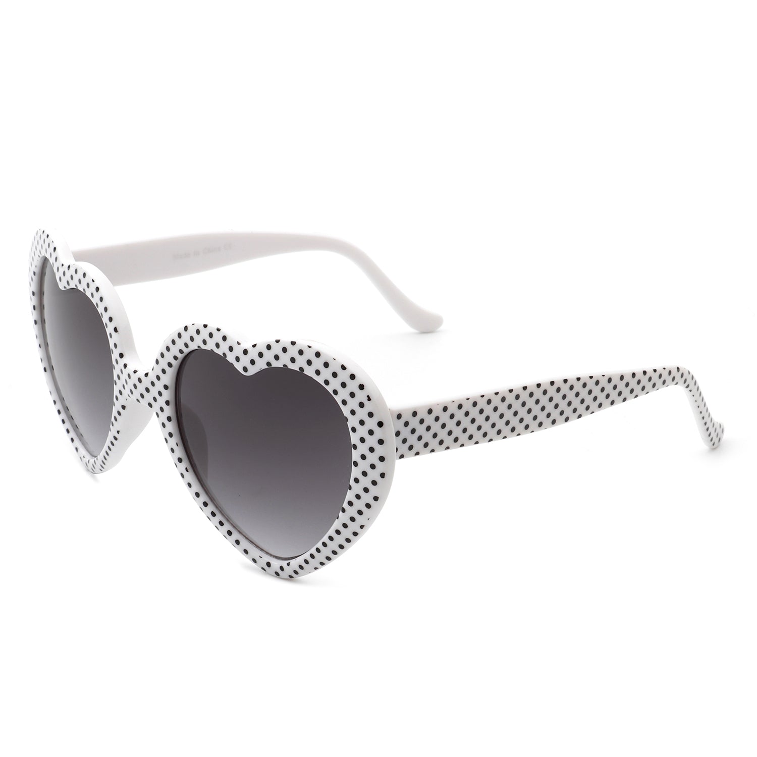 S1203-1 - Women Mod Colorful Dots Party Heart Shaped Sunglasses