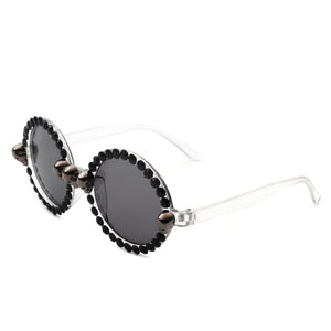 Pearl Studded Round Sunglasses