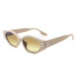 S1174 - Oval Slim Retro Narrow Vintage Cat Eye Fashion Sunglasses