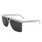 HS2132 - Oversize Half Frame Tinted Fashion Square wholesale Sunglasses