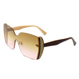 HS2060 - Square Oversize Half Frame Tinted Retro Fashion Women Sunglasses