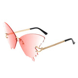 HJ2013-1 - Rimless Oversize Butterfly Tinted Fashion Women Wholesale Sunglasses