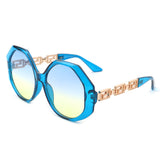 S2103 - Women Round Circle Geometric Fashion Oversize Sunglasses