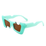 HS2109 - Irregular Square Fashion Cut-Out Tinted Sunglasses