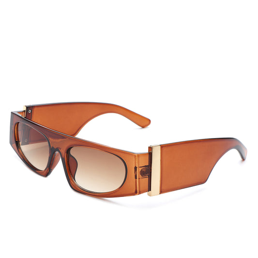 HS2138 - Rectangle Chic Oval Lens Chunky Fashion Wholesale Sunglasses