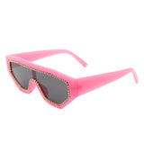 HS1136-1 - Geometric Oversize Glitter Square Fashion Women Sunglasses