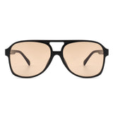 HS1085 - Retro Oversize Brow-Bar Fashion Aviator Sunglasses