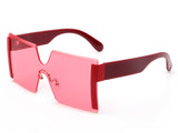 HS2002 - Women Square Oversize Rimless Tinted Fashion Sunglasses