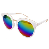 CD06 Women's Oversize Mirrored Lens Horned Rim Sunglasses - Iris Fashion Inc. | Wholesale Sunglasses and Glasses