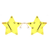 XX701-1 - Rimless Star Shape Pentagram Colorful Transparent Party Wholesale Sunglasses