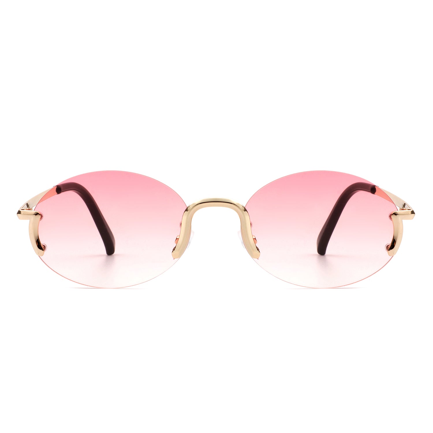 Gwyneth Oversize Oval Retro Circle Fashion Curved Round Sunglasses