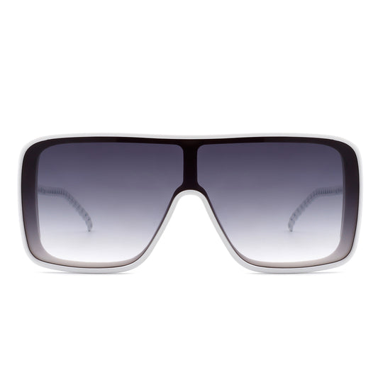 HS2059 - Square Fashion Flat Top Oversize Retro Sunglasses