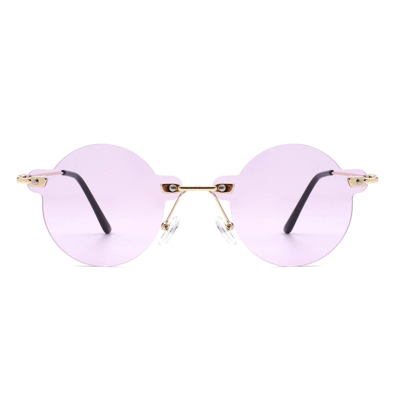 HW2014 - Circle Retro Round Rimless Fashion Tinted Vintage Sunglasses