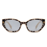 HS2067 - Geometric Retro Round Irregular Narrow Cat Eye Sunglasses