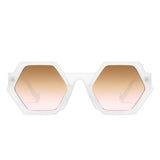 HS1209 - Geometric Round Irregular Tinted Fashion Wholesale Sunglasses